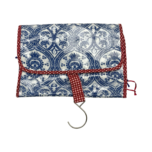 Makeup Bag By Clothes Mentor In Blue Red & White, Size:Small