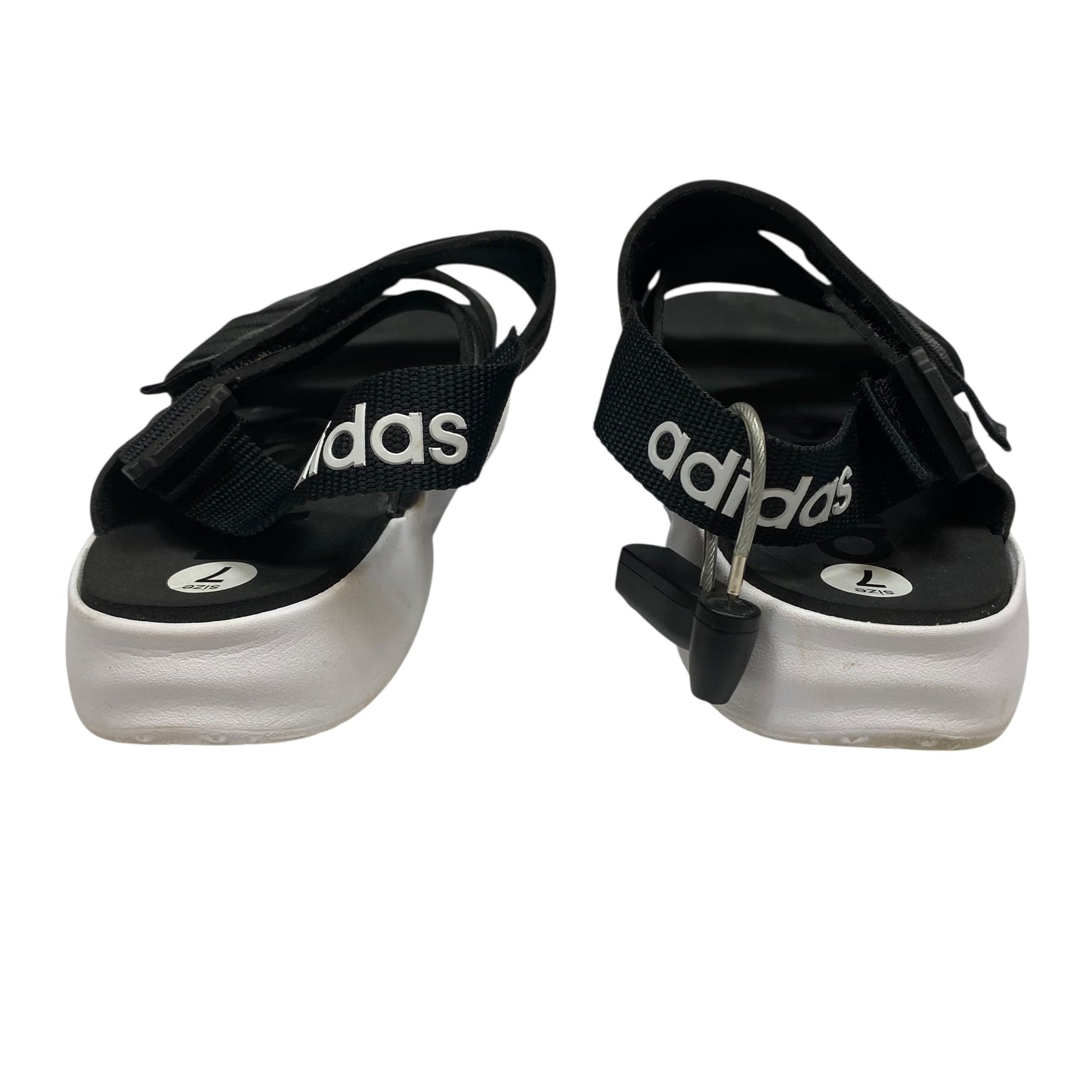 Sandals Sport By Adidas In Black & Grey, Size:7
