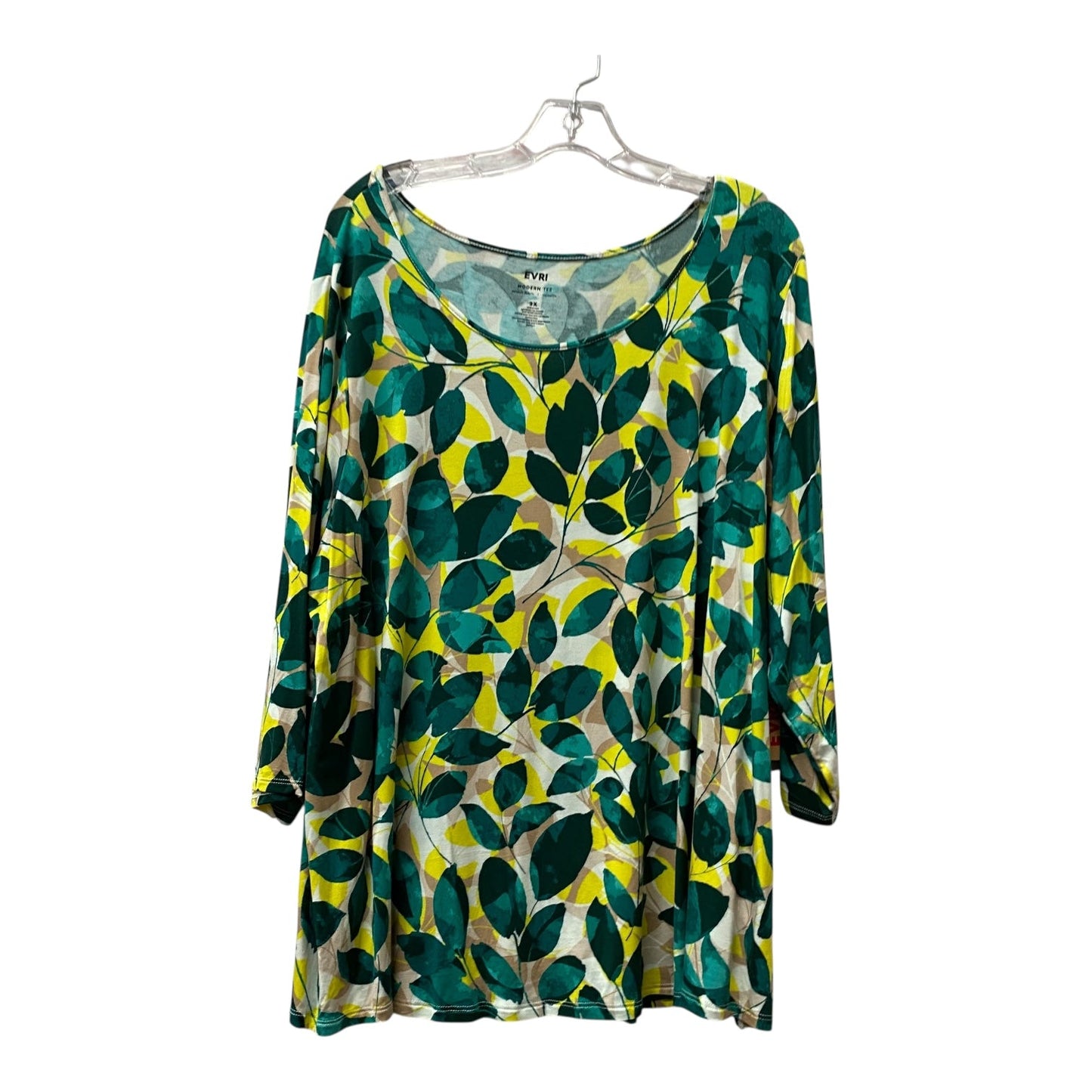 Top Ss By Evri In Green & Yellow, Size:2X