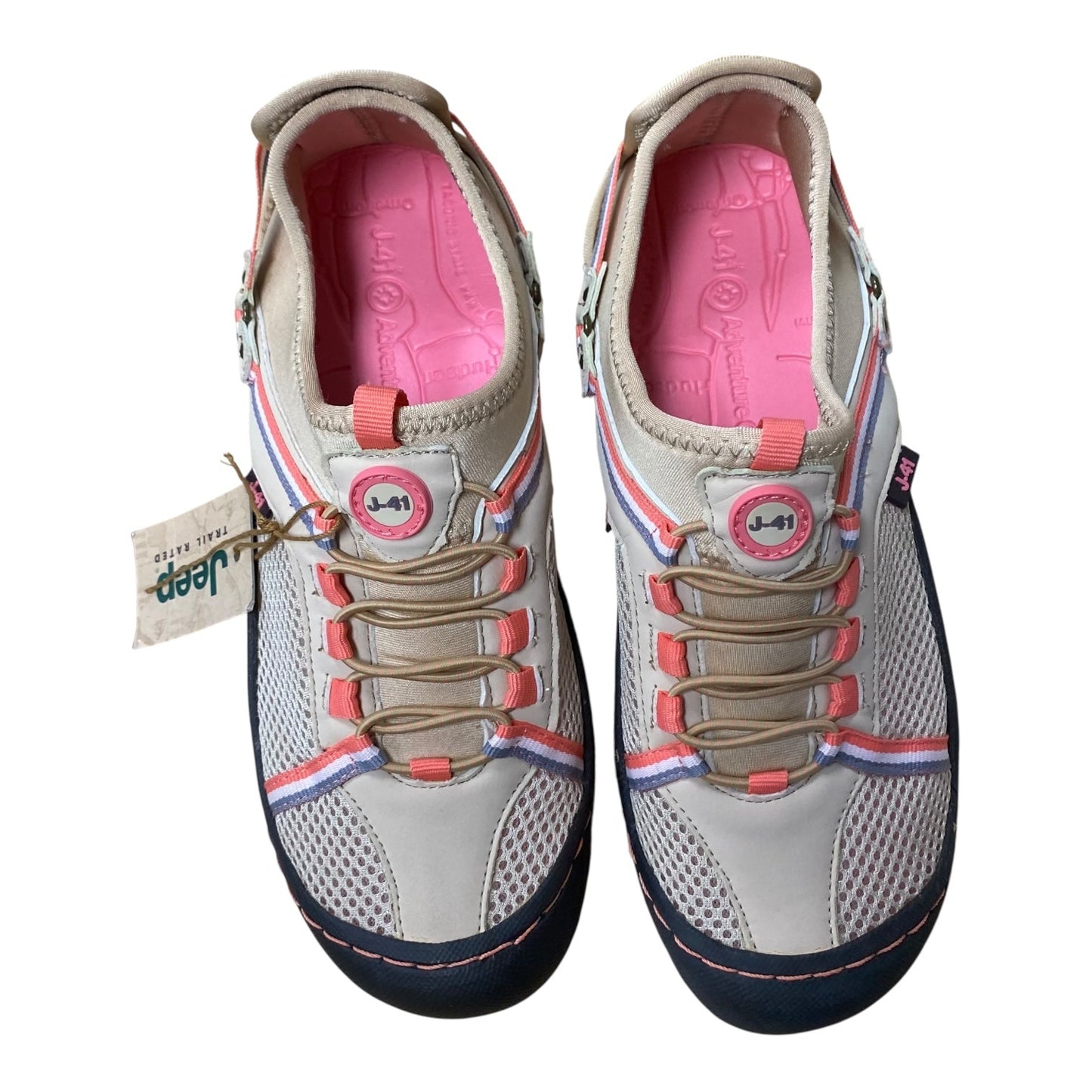 Shoes Athletic By J-41 In Cream & Pink, Size:6.5