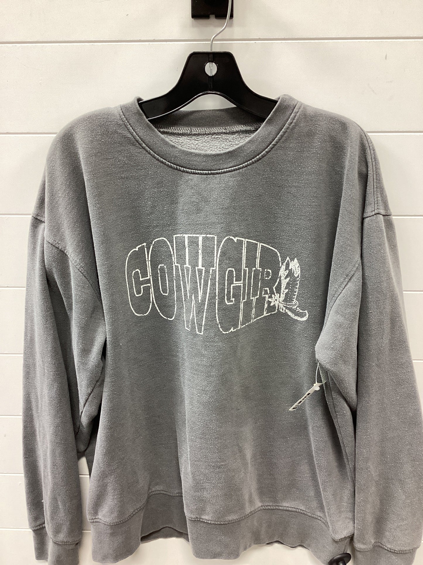 Sweatshirt Crewneck By Clothes Mentor In Grey, Size:L