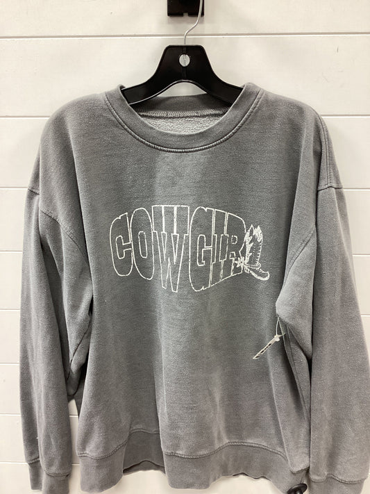 Sweatshirt Crewneck By Clothes Mentor In Grey, Size:L