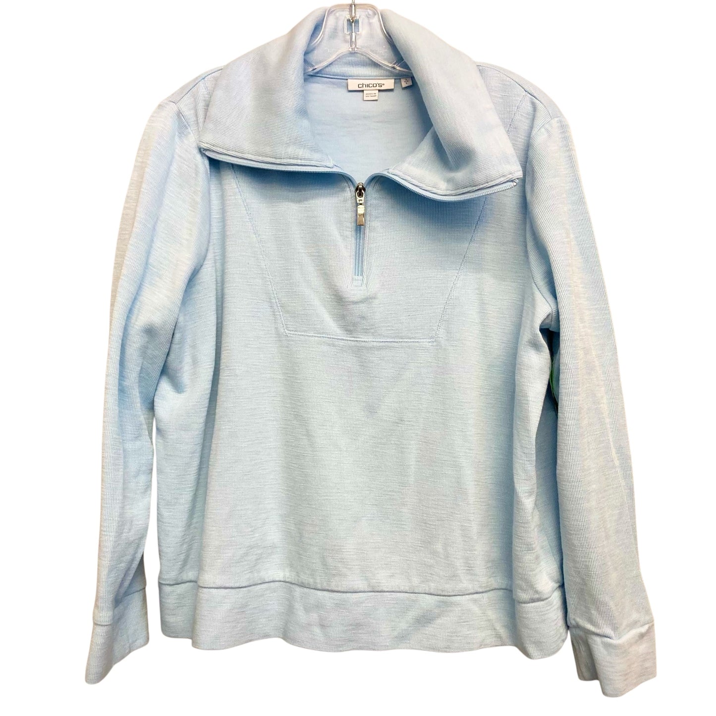 Sweatshirt Collar By Chicos In Blue, Size:L