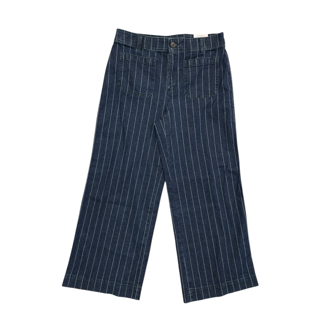 Jeans Wide Leg By Loft In Blue Denim, Size:8