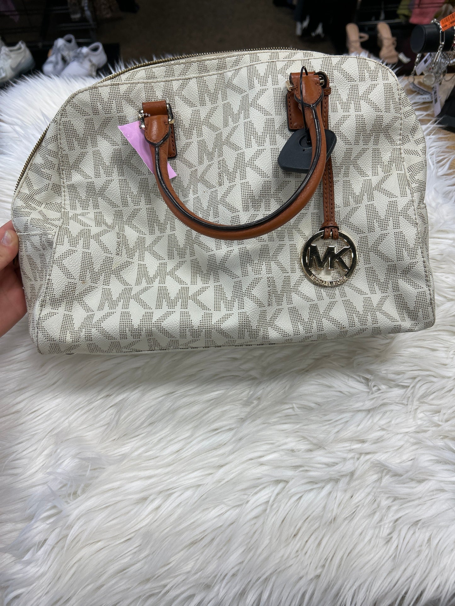 Handbag Designer By Michael Kors Collection In White, Size:Large