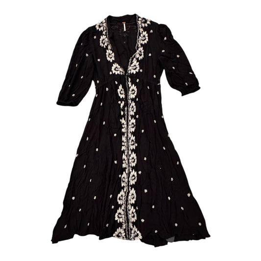 Dress Casual Maxi By Free People In Black & White, Size:M