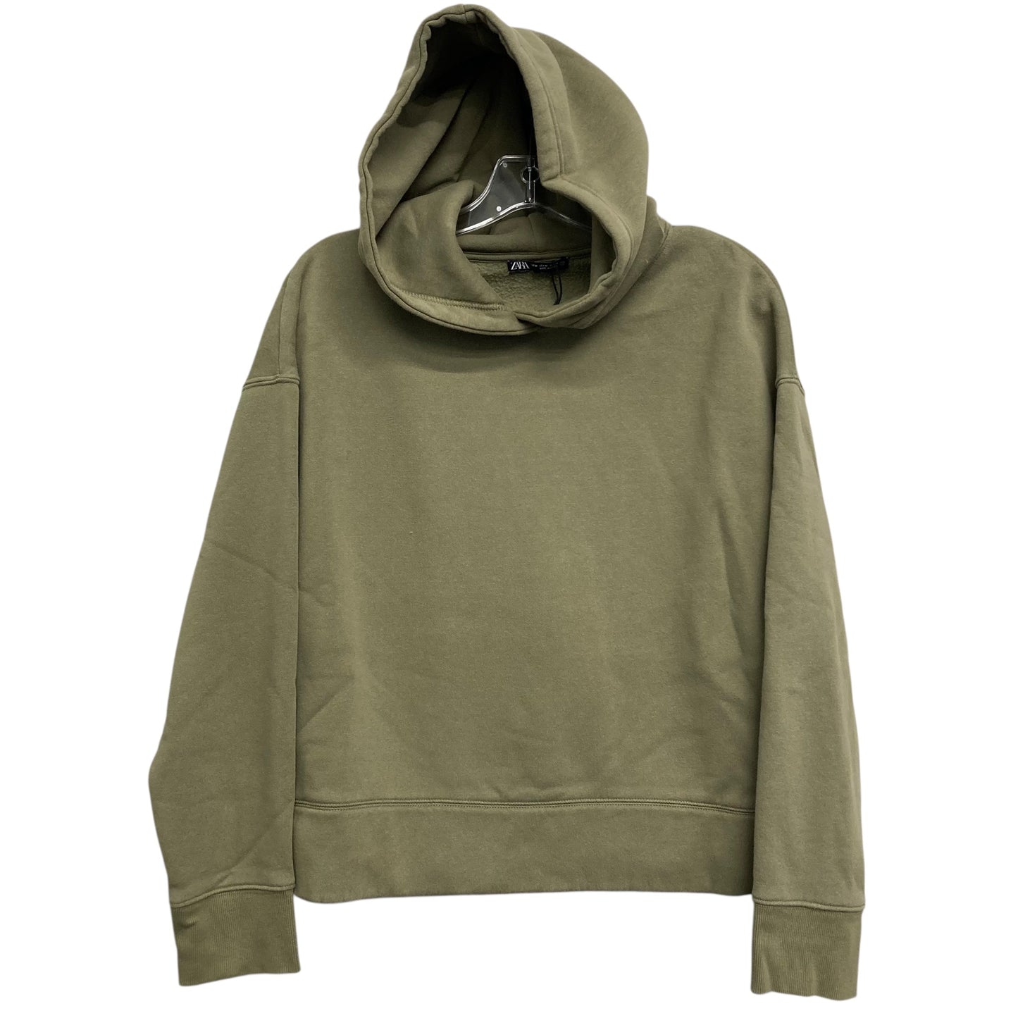 Sweatshirt Hoodie By Zara In Green, Size:M