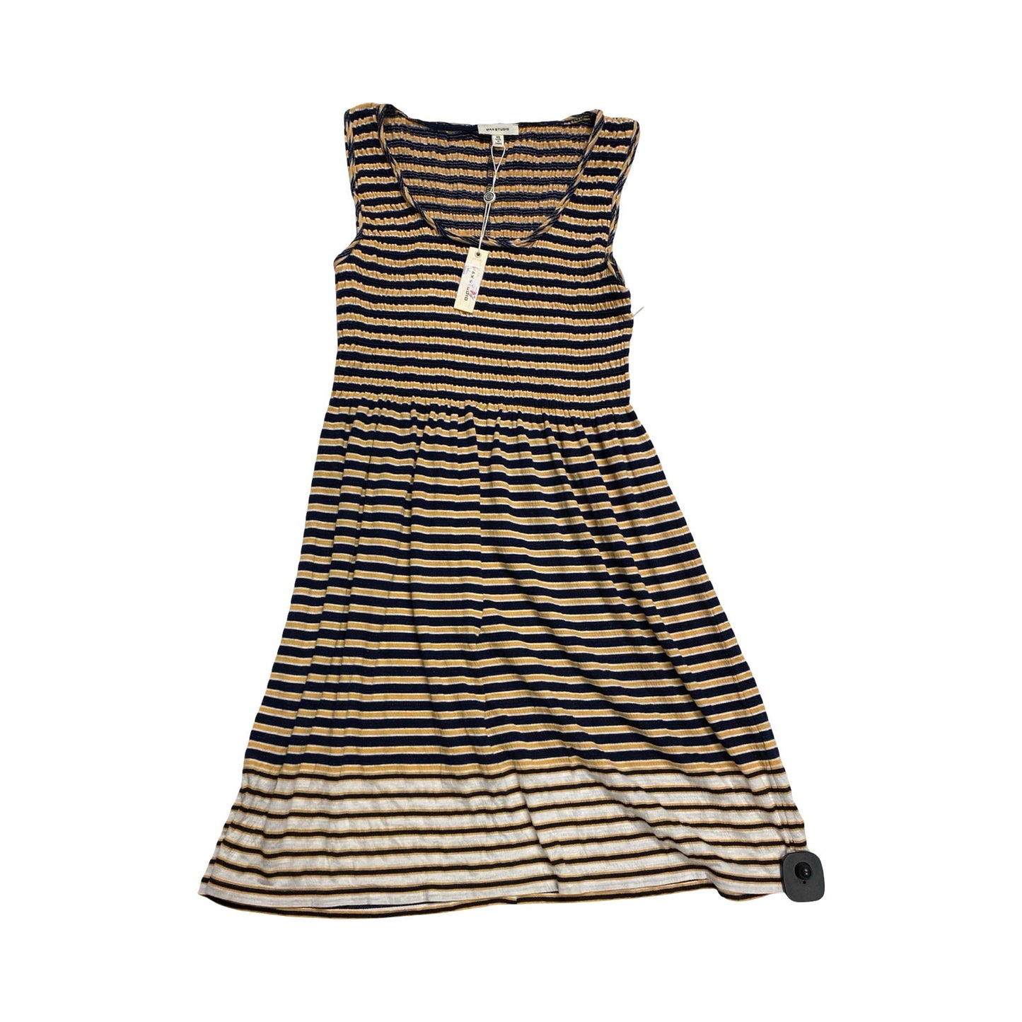 Dress Casual Midi By Max Studio In Blue & Yellow, Size:Xs