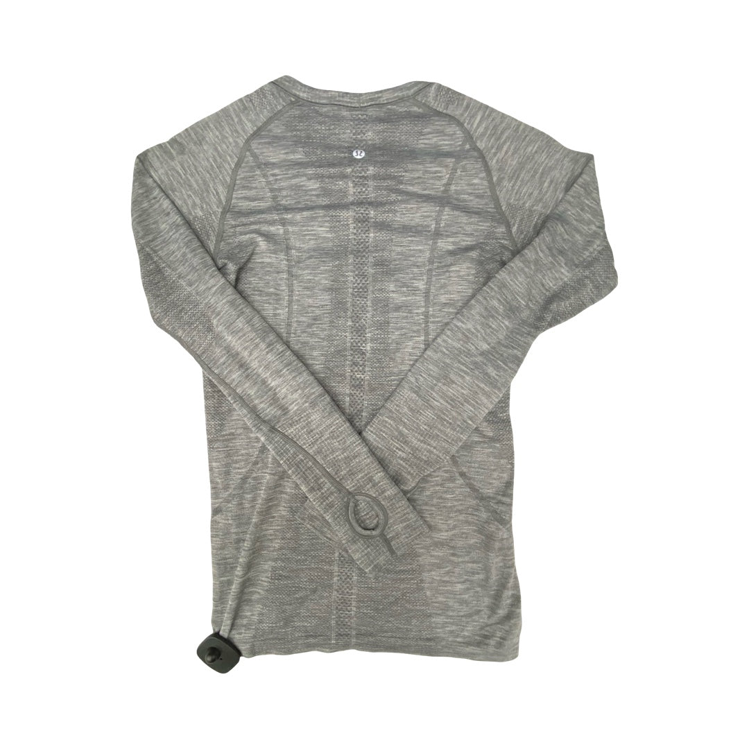 Athletic Top Ls Crewneck By Lululemon In Grey, Size:6