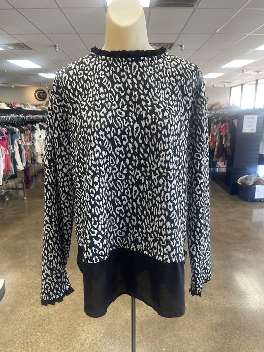 Top Ls By Elle In Black & White, Size:Xxl