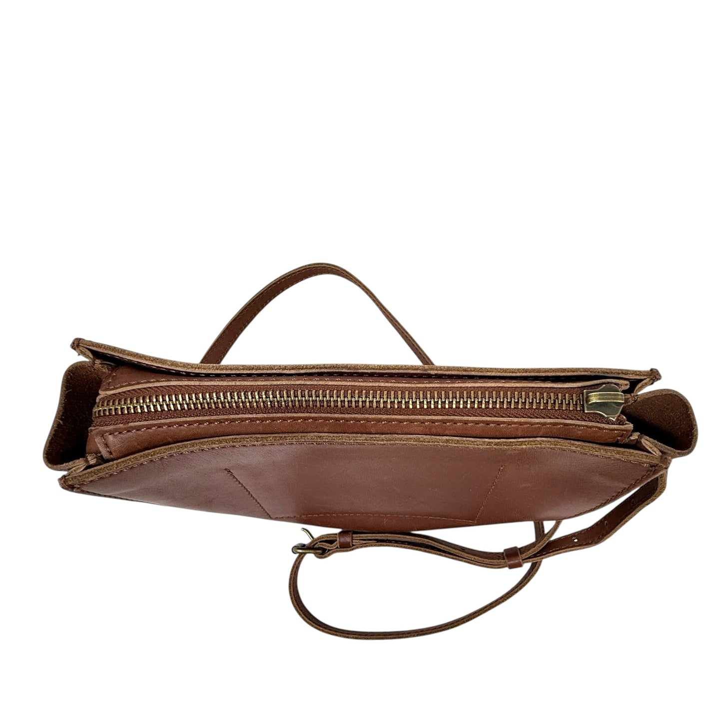 Juniper Vachetta Leather Half Moon Crossbody Bag By Madewell, Size: Small