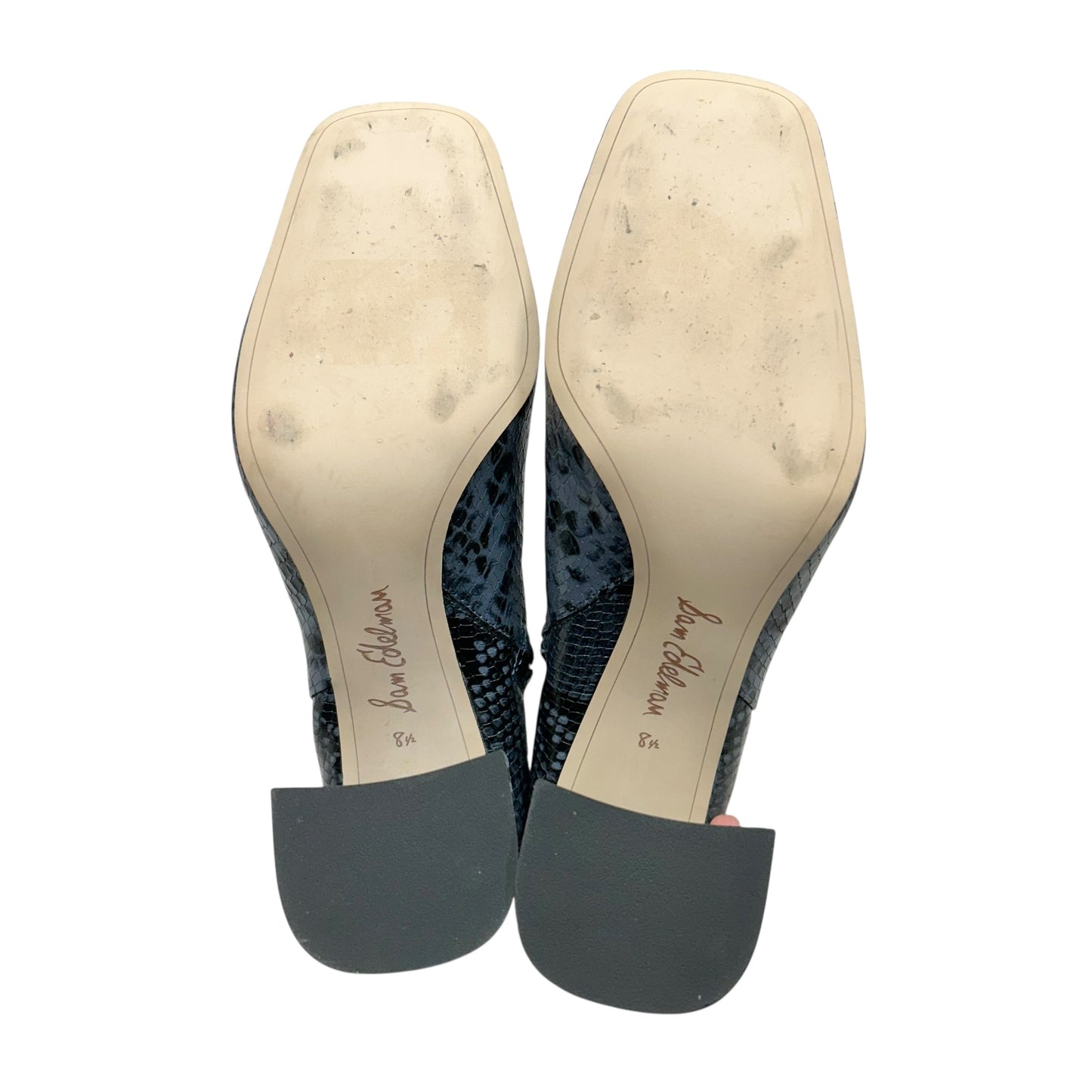 BOOTS ANKLE HEELS by SAM EDELMAN In SNAKESKIN PRINT, Size: 8.5