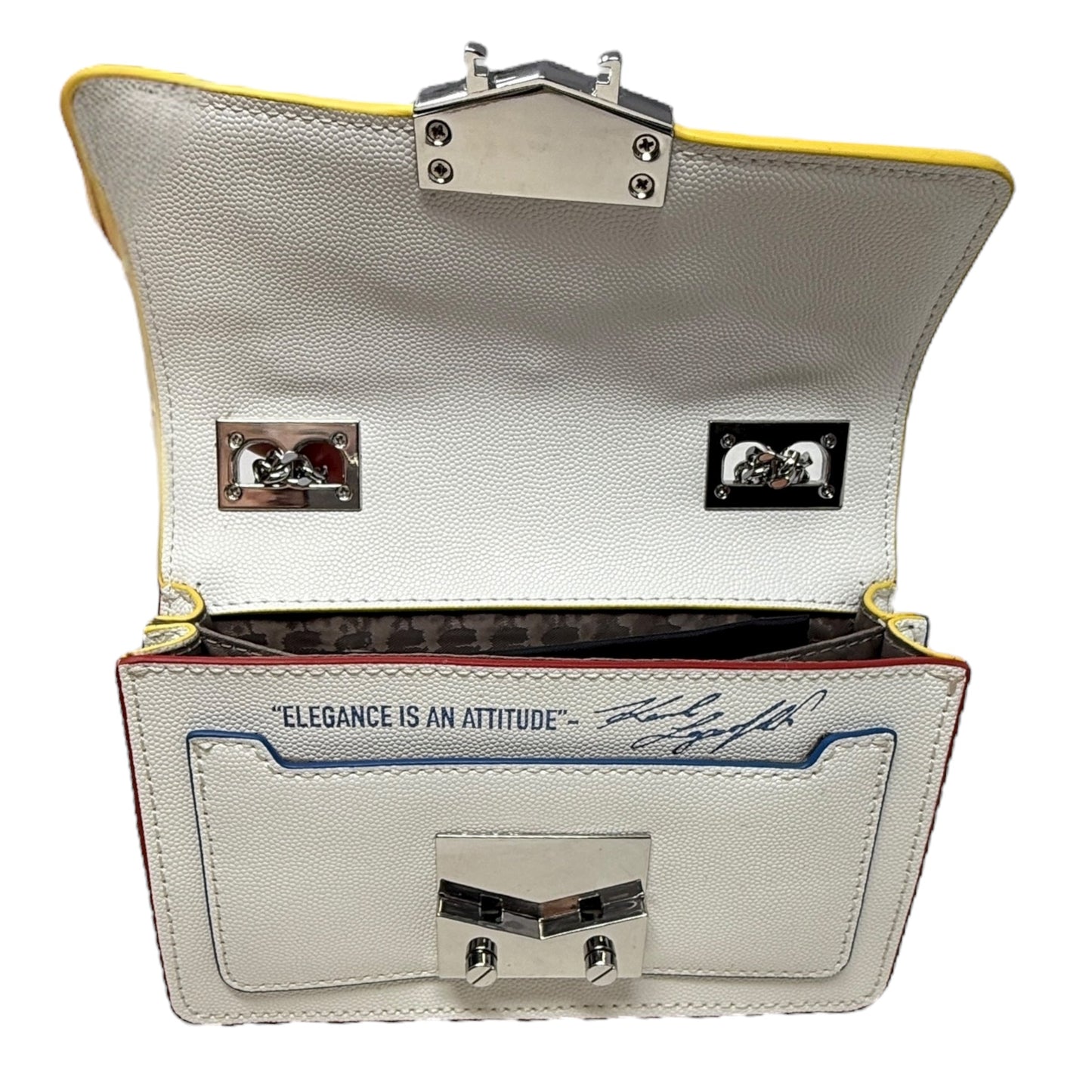 Corinne Leather Shoulder Bag Designer By Karl Lagerfeld, Size: Small