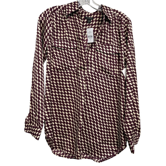 Top Ls By Ann Taylor In Dark Red & Tan, Size:Xs