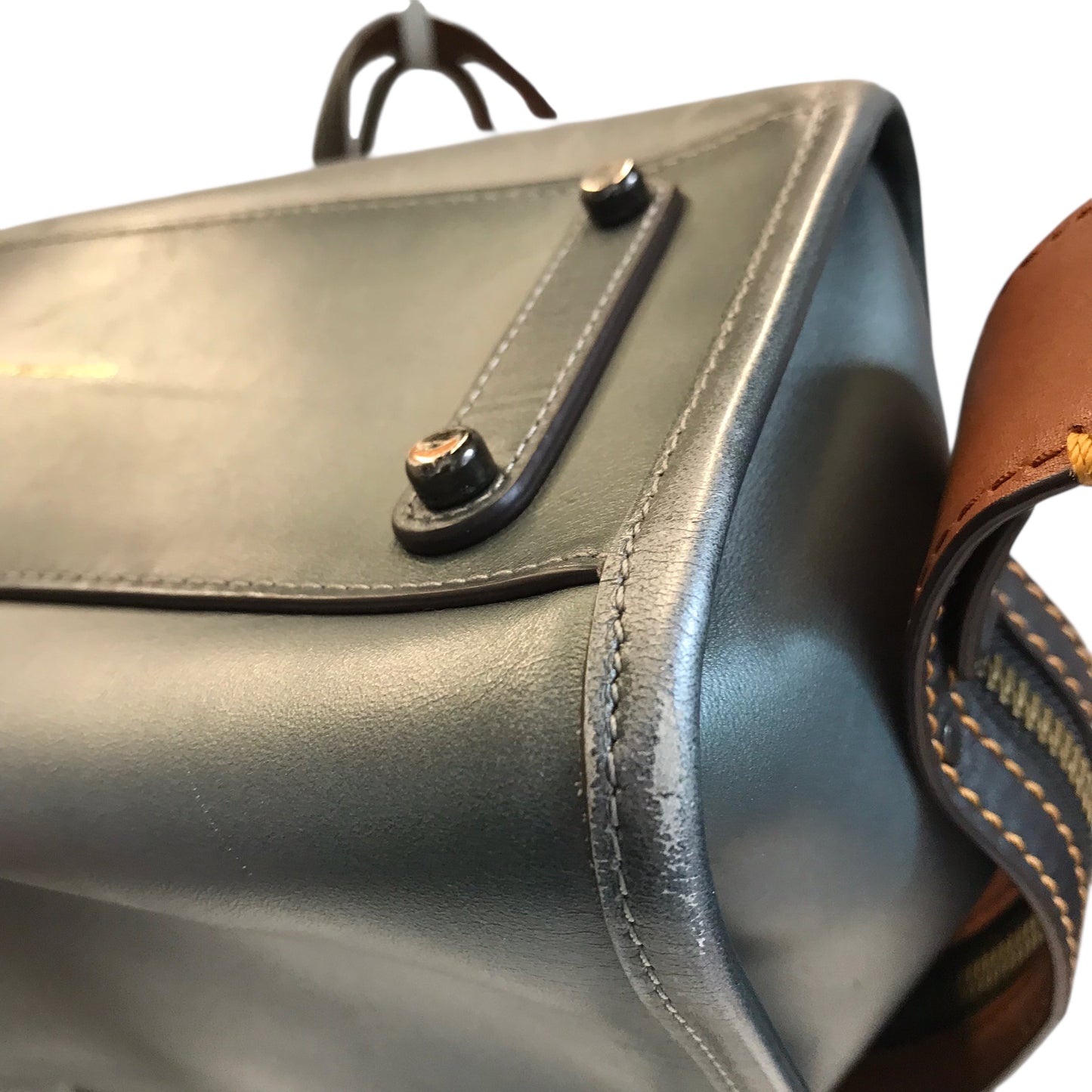 Handbag Designer By Coach In Grey, Size:Small