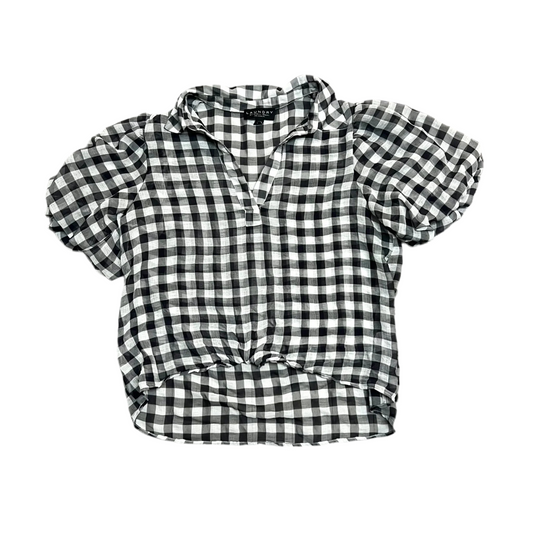 Top Short Sleeve By Laundry In Plaid Pattern, Size: L