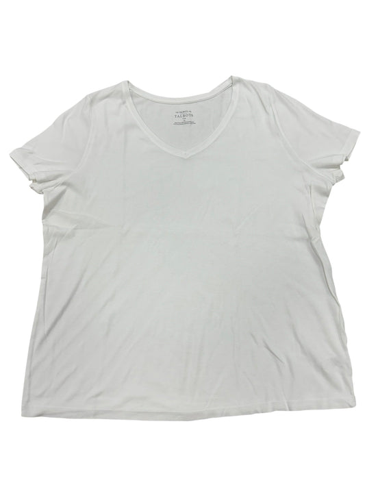 Top Ss Basic By Talbots In White, Size:1X
