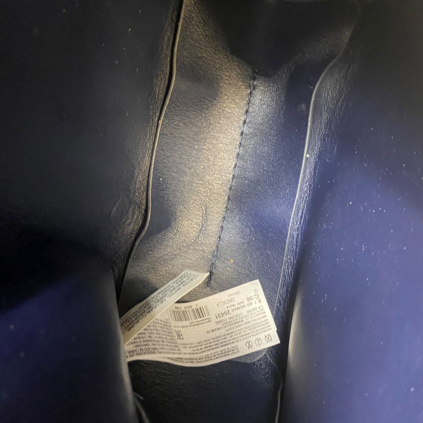 Handbag Leather By Mng In Navy, Size:Small