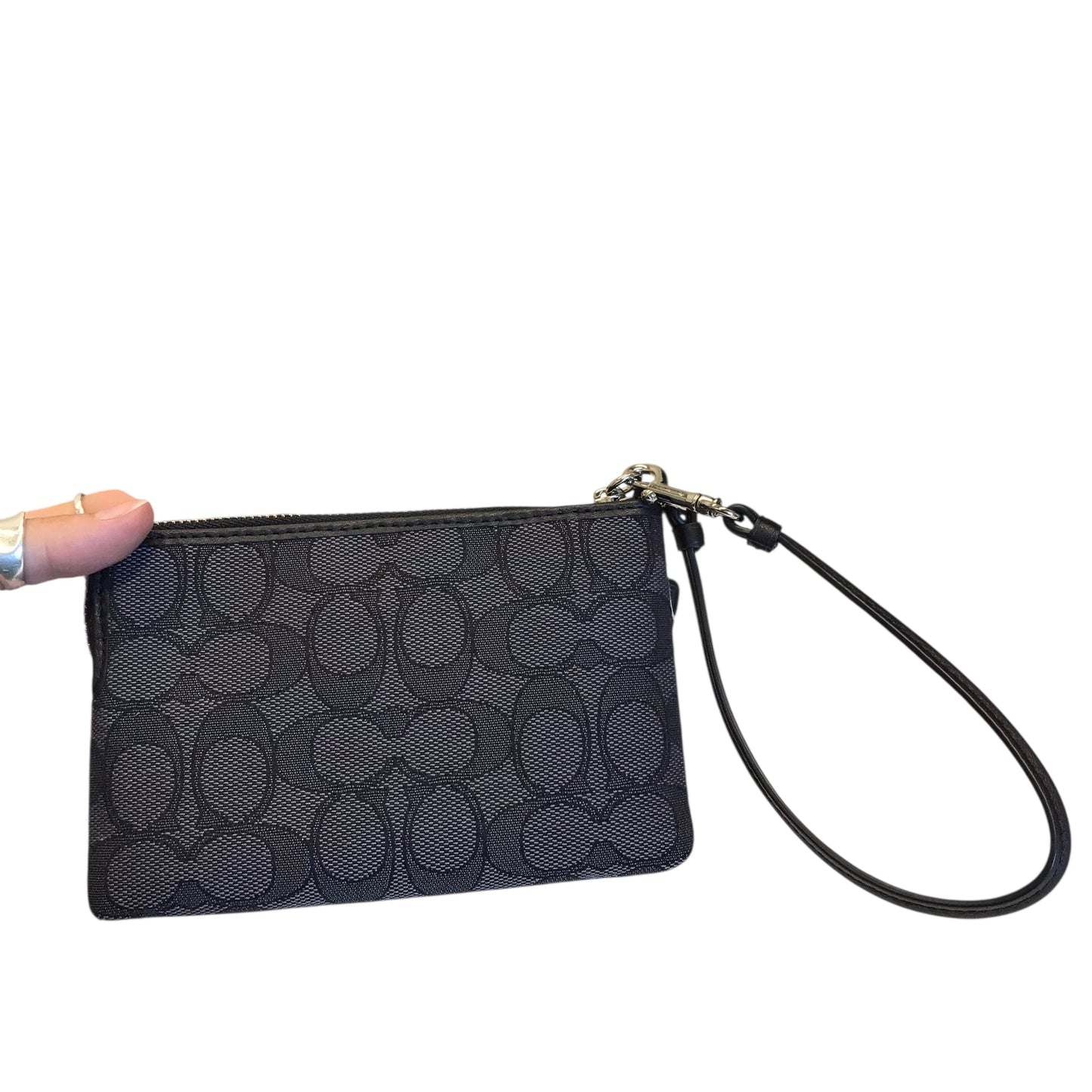 Wristlet Designer By Coach In Black & Grey, Size:Small