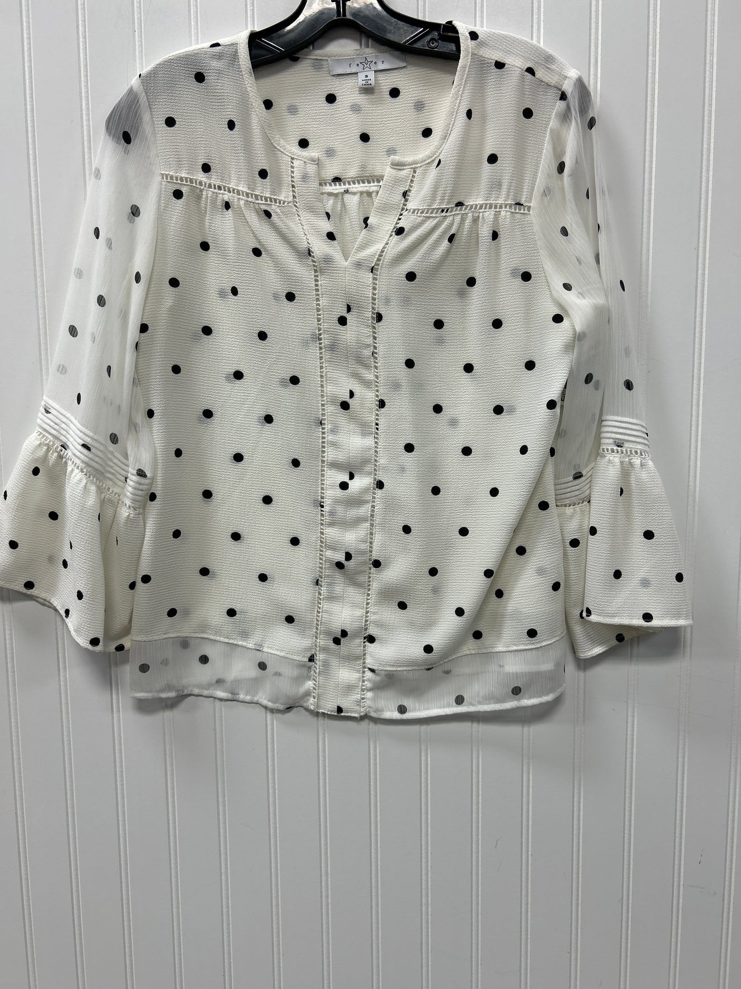 Blouse Ls By Fever In Polkadot Pattern, Size:S