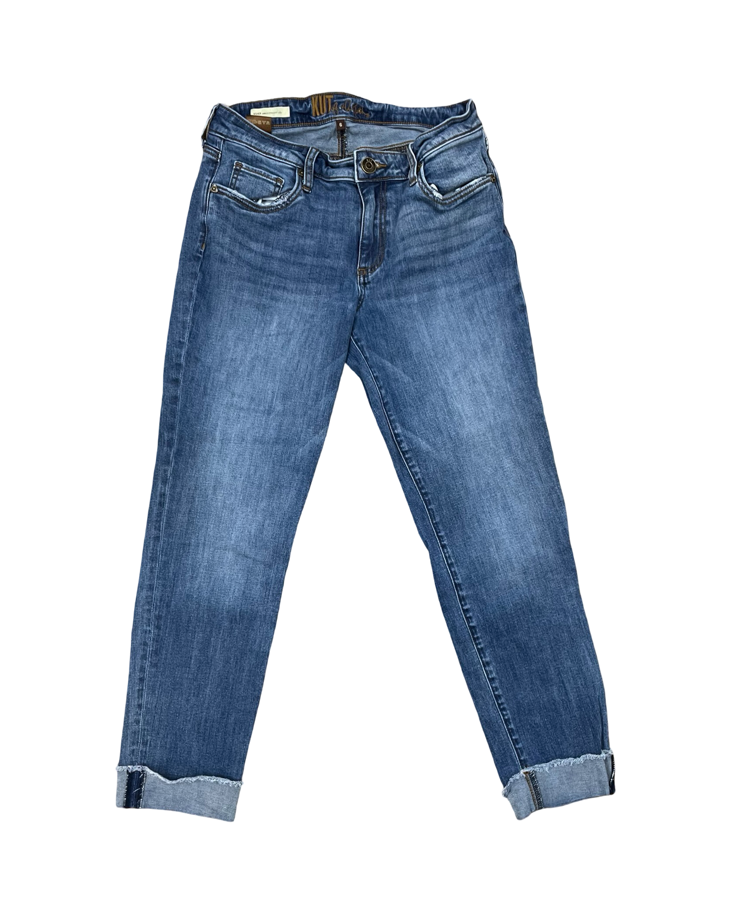 Jeans Straight By Kut In Blue Denim, Size:6