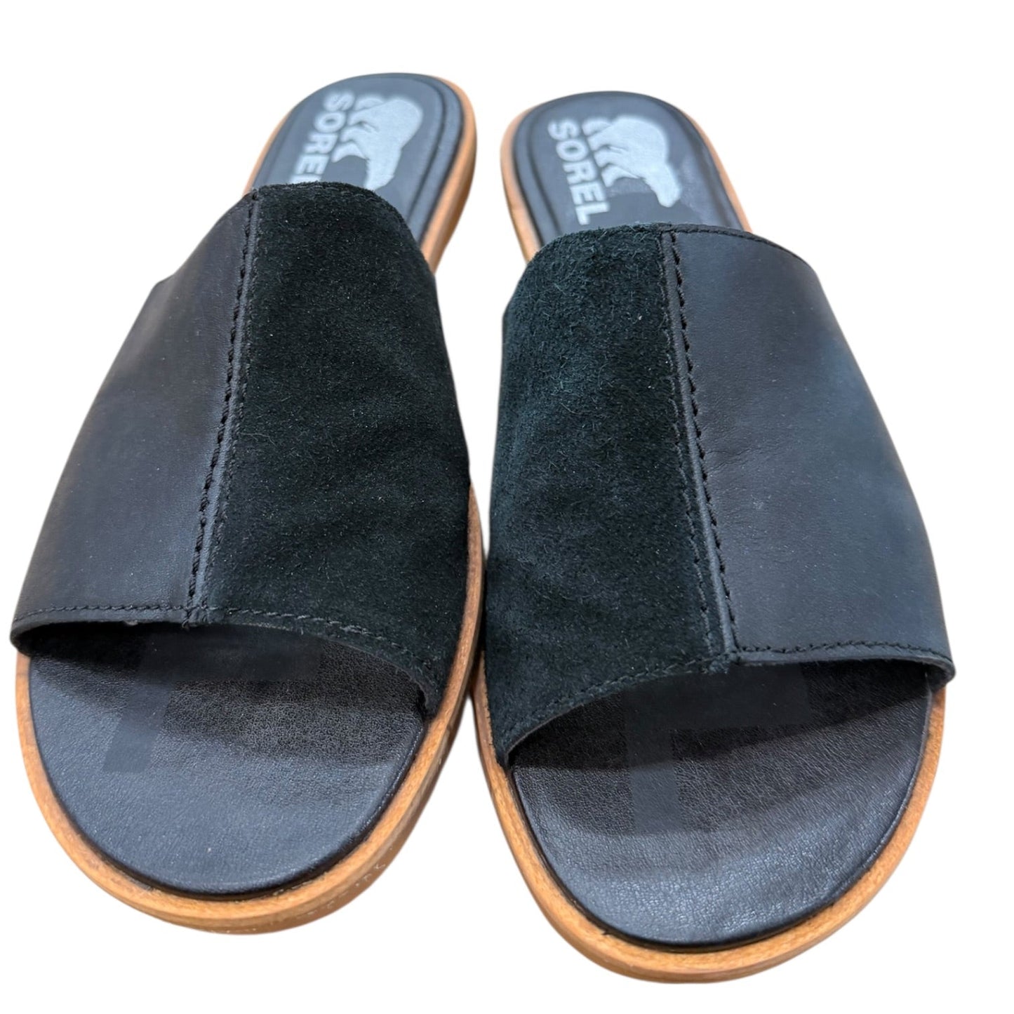 Sandals Flats By Sorel In Black, Size:7.5