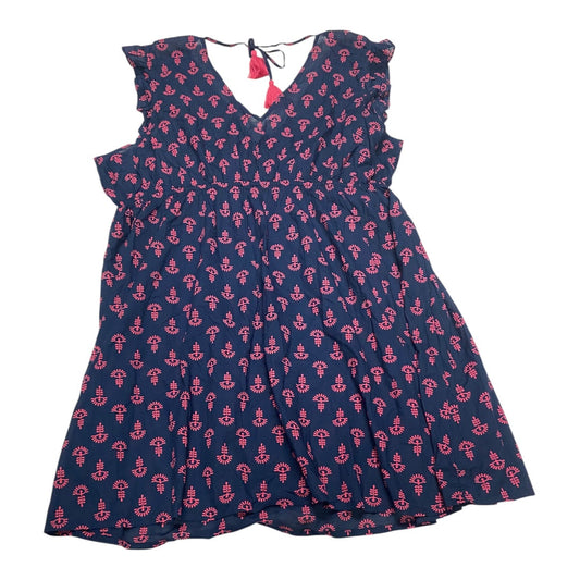 Dress Casual Midi By J. Crew In Blue & Pink, Size:2X