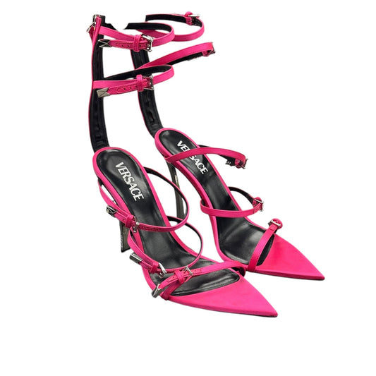 Shoes Luxury Designer By Versace In Pink, Size:9.5