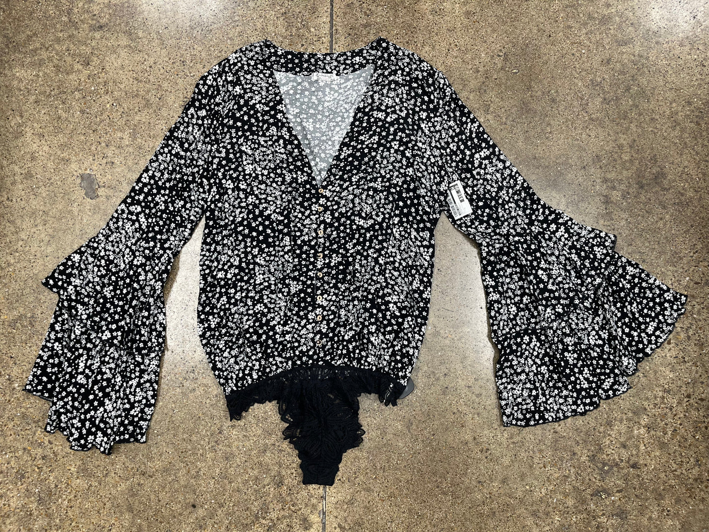 Bodysuit By Free People In Black & White, Size:S