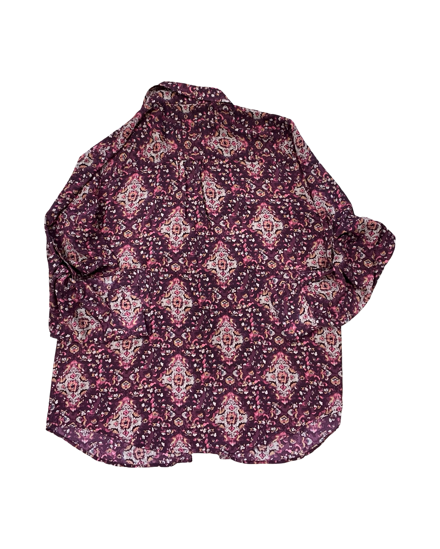 Blouse Ls By Maurices In Maroon, Size:L