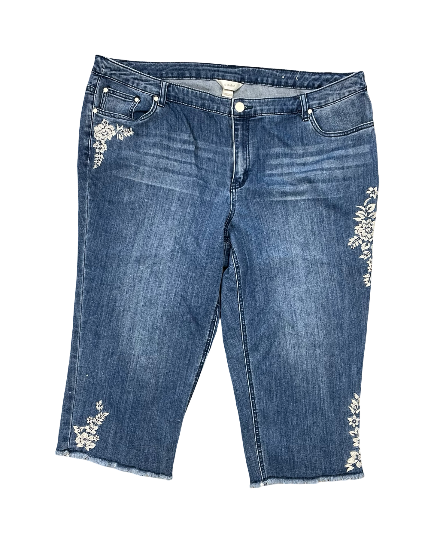 Jeans Cropped By Cj Banks In Blue Denim, Size:22