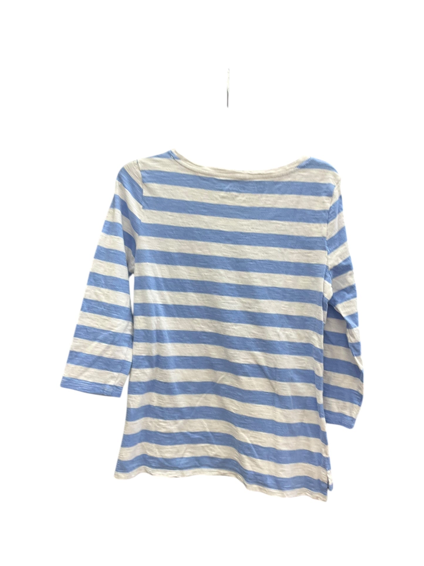 Top 3/4 Sleeve By Talbots In Blue & White, Size:M