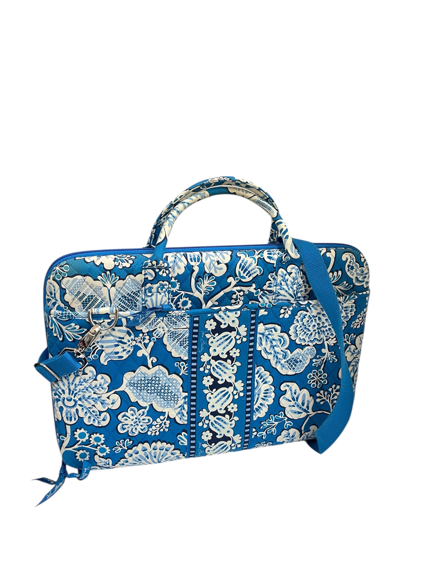 Laptop Bag By Vera Bradley In Blue & White, Size:Large
