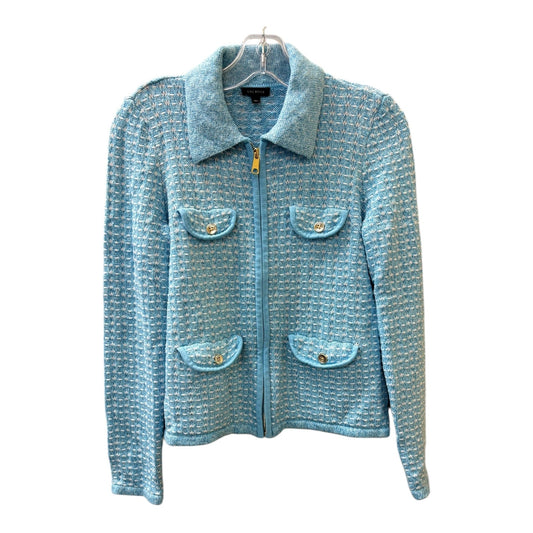 Sweater Cardigan By Talbots In Aqua, Size:Xs