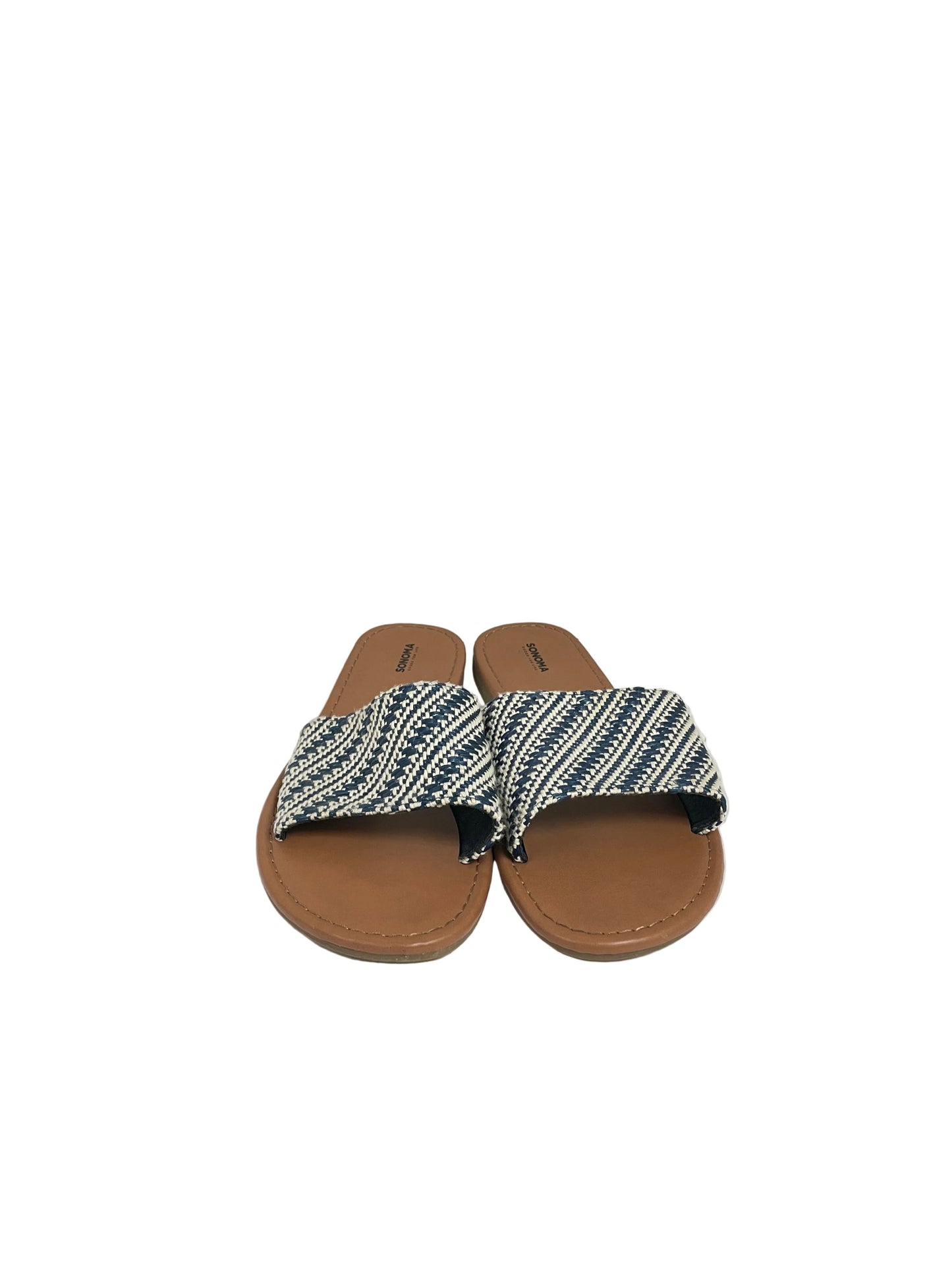 Sandals Flats By Sonoma In Blue & White, Size:9