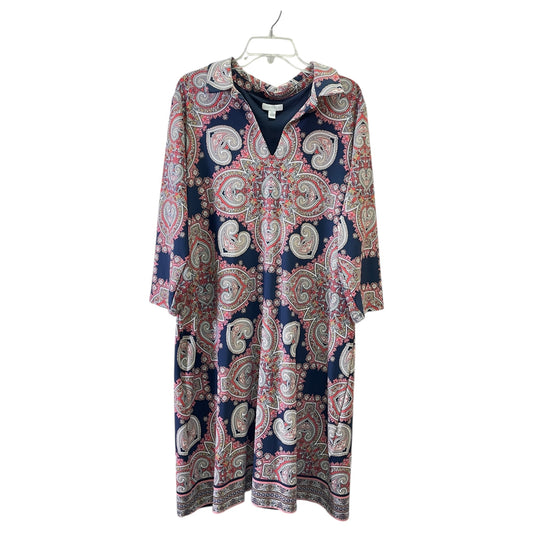 Dress Party Midi By Charter Club In Blue & Pink, Size:3