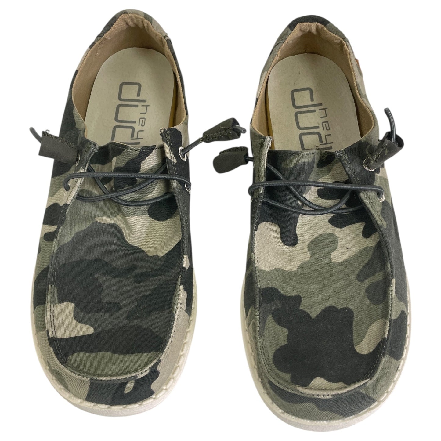 Shoes Flats By Hey Dude In Camouflage Print, Size:7