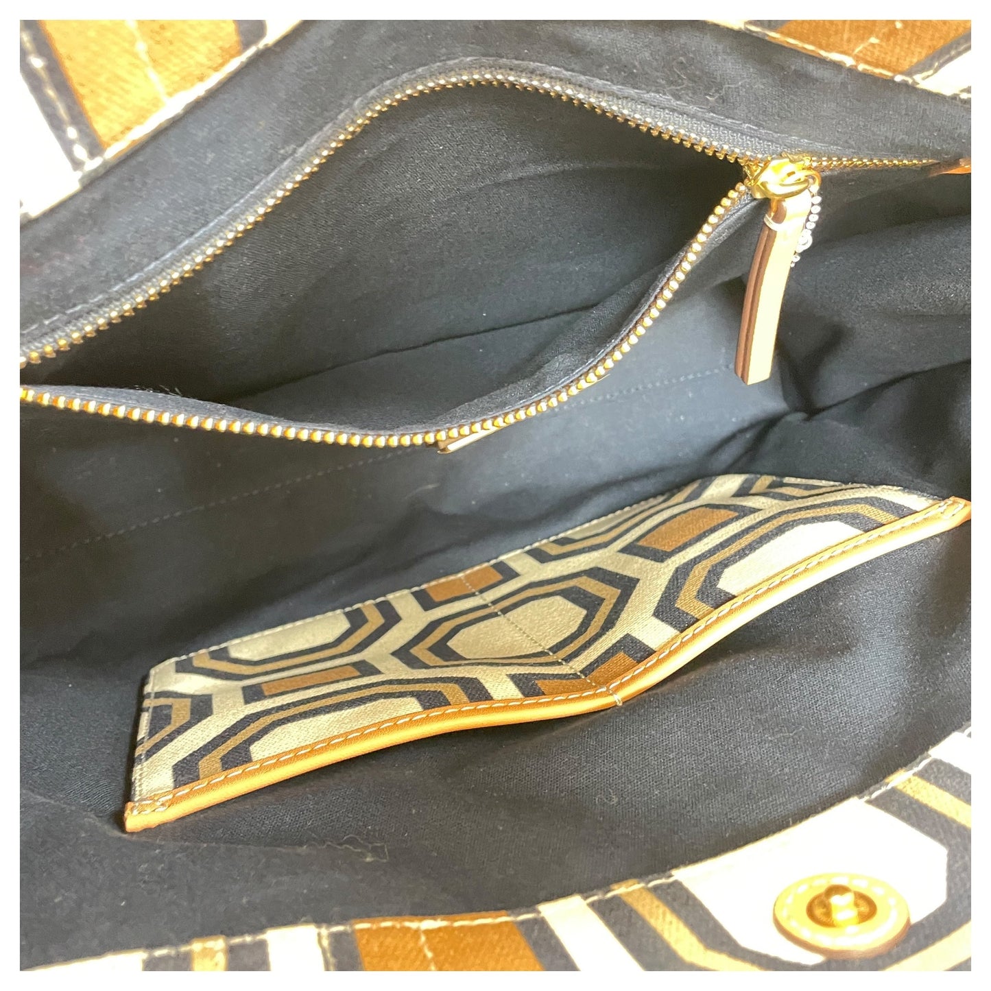 Tote Designer By Tory Burch In Blue & Cream, Size:Large