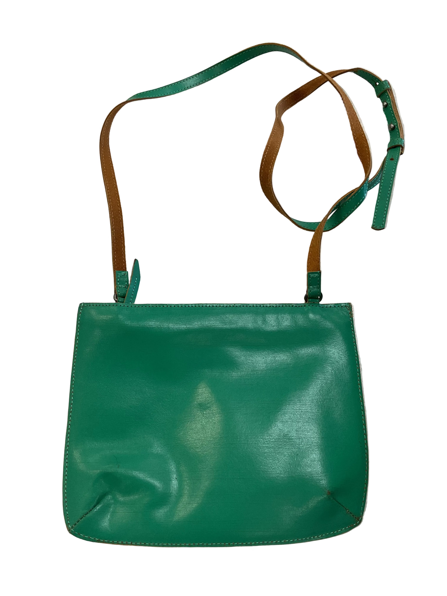 Crossbody Leather By Clothes Mentor In Green, Size:Small