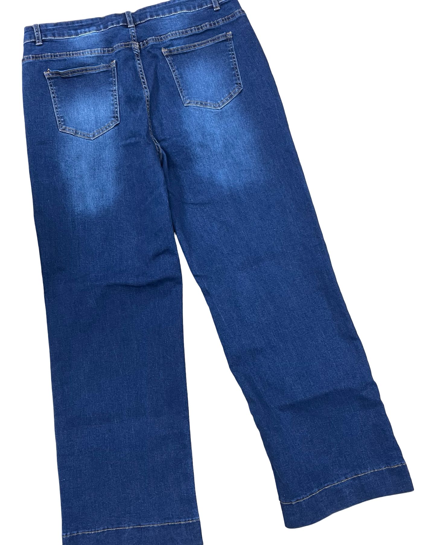 Jeans Wide Leg By Clothes Mentor In Blue Denim, Size:18