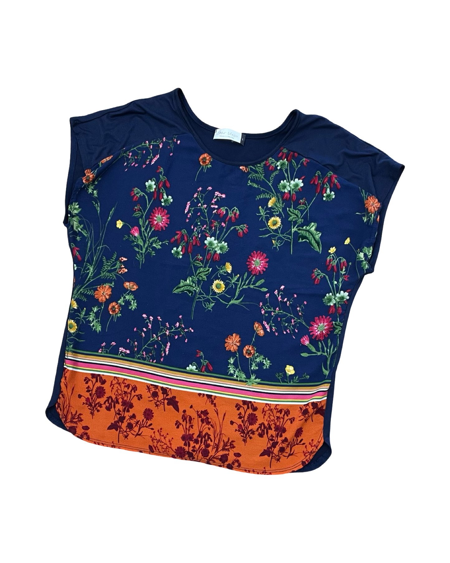 Top Ss By Clothes Mentor In Navy, Size:L