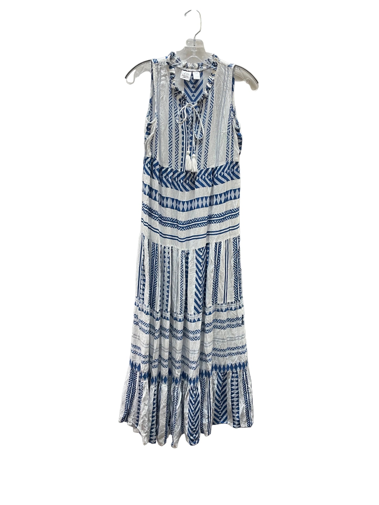Dress Casual Maxi By GIOA BEACHWEAR BY JAPNA In Blue & White, Size:Xs