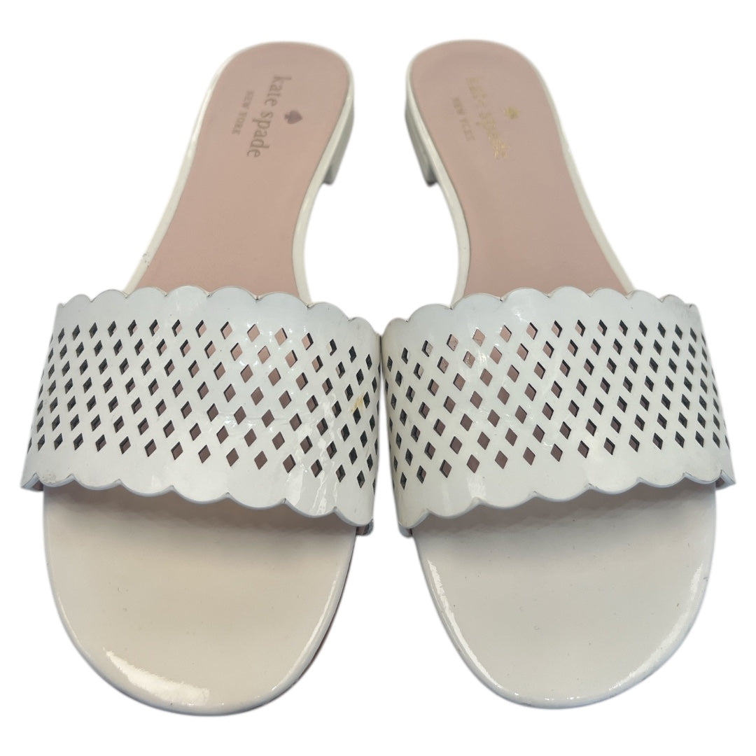 Sandals Designer By Kate Spade In White, Size:9
