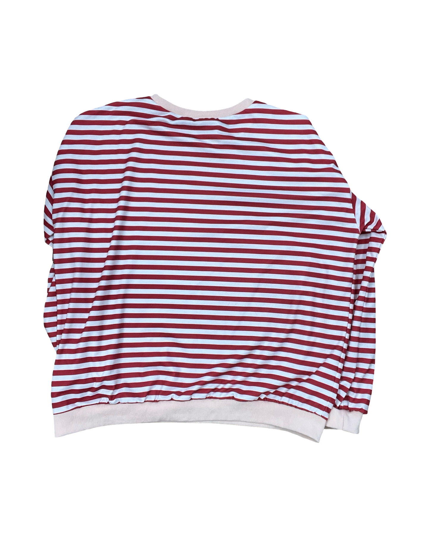 Sweatshirt Crewneck By Clothes Mentor In Red & White, Size:2X