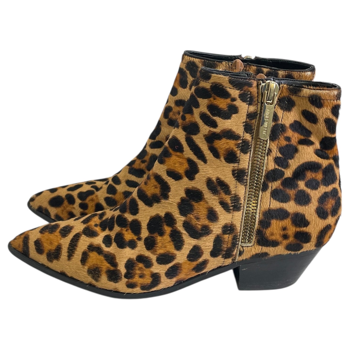 Boots Ankle Heels By Nine West In Animal Print, Size:8.5