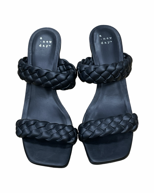Sandals Heels Kitten By A New Day In Black, Size:9