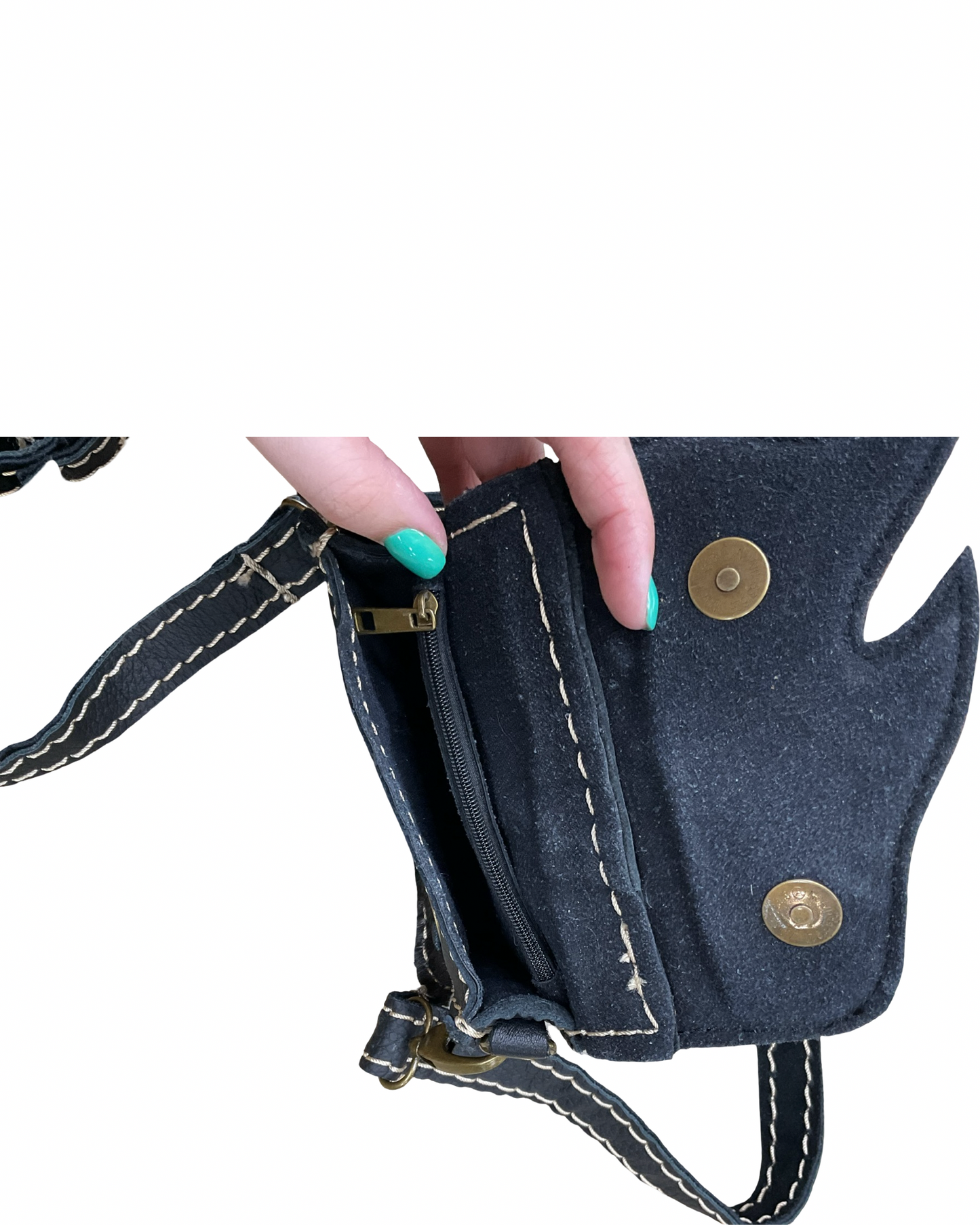 Crossbody Leather By Clothes Mentor In Black, Size:Small