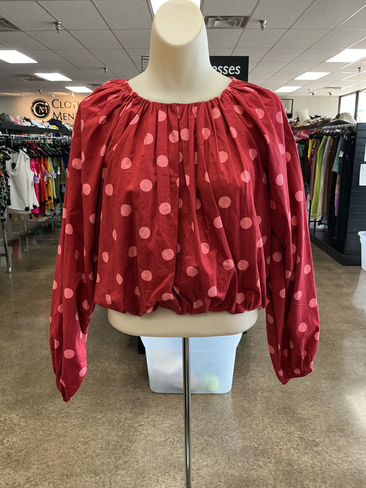 Top Ls By Maeve In Pink & Red, Size:Xs