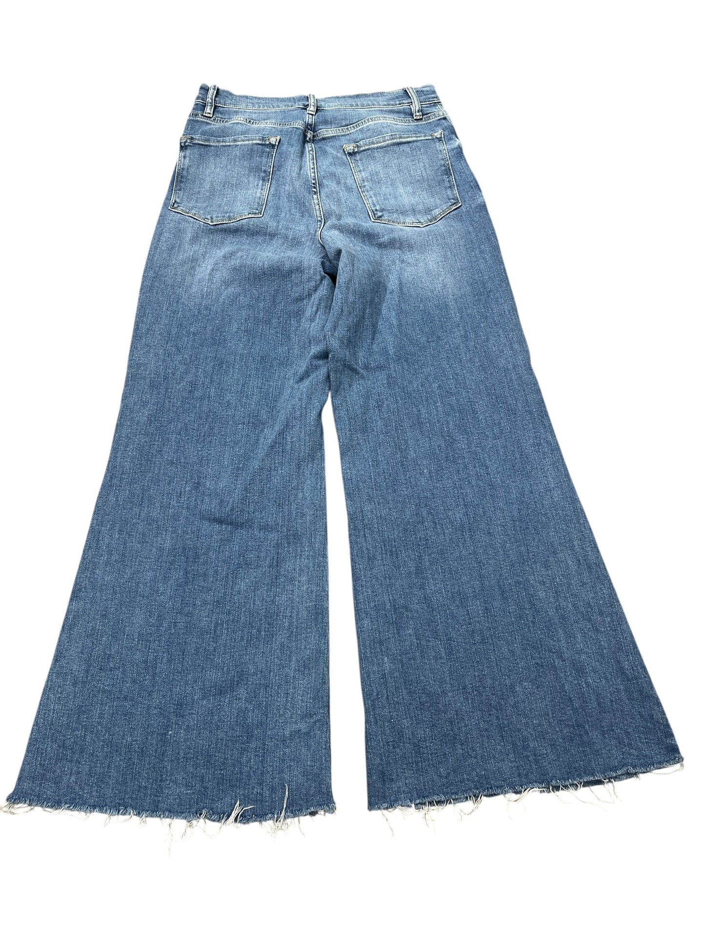 Jeans Cropped By Frame In Blue Denim, Size:12