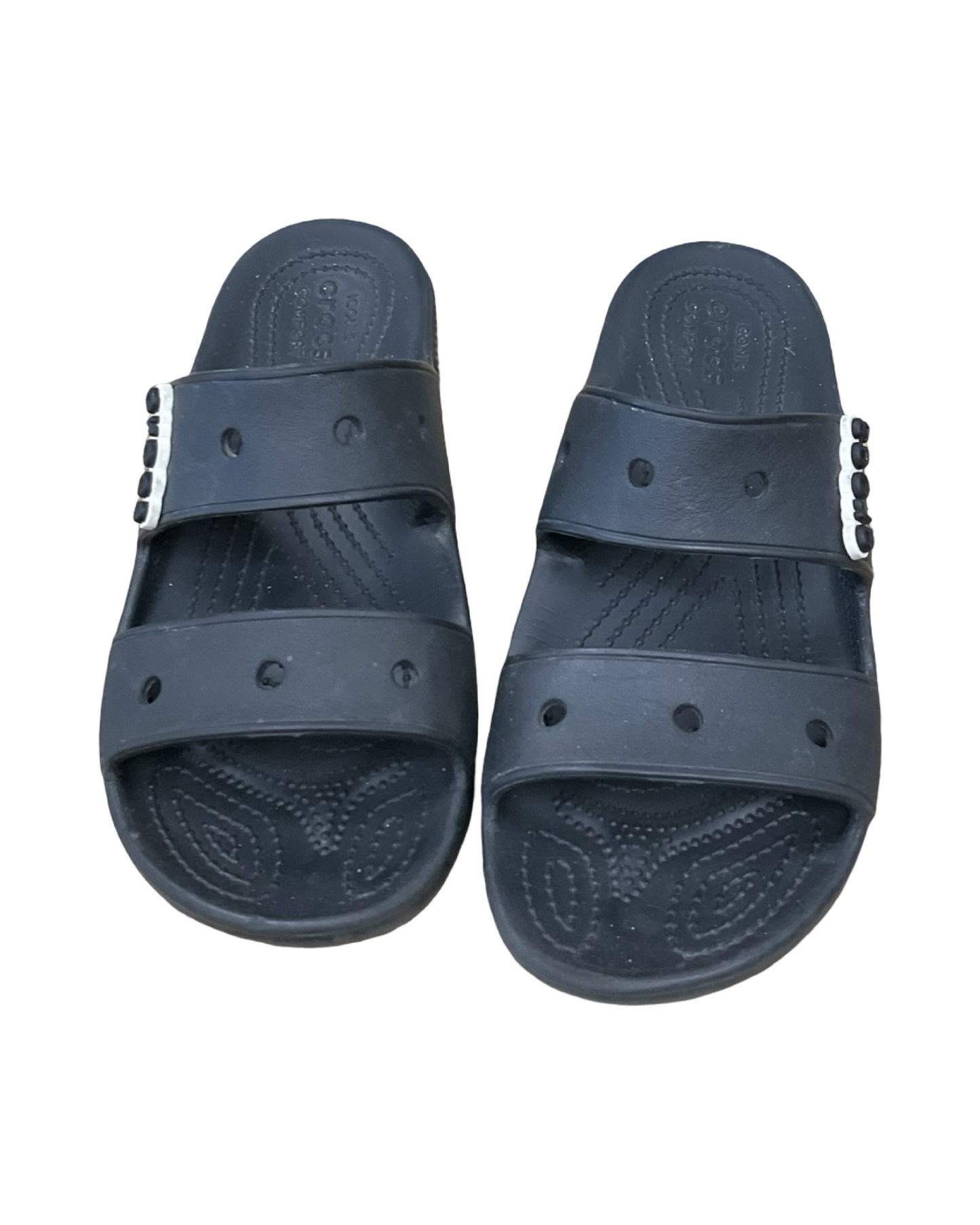 Sandals Flats By Crocs In Black, Size:8